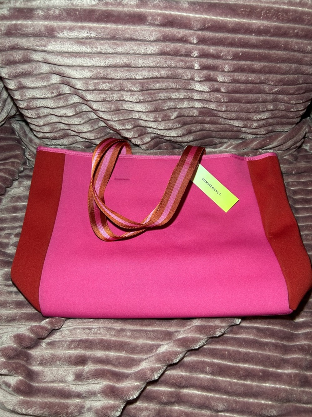 NWT: summersalt Pink and Red Colorblock Tote